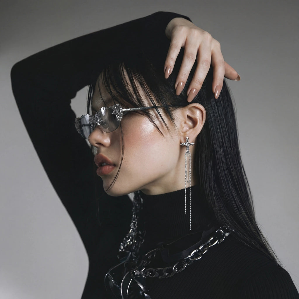 Brincos Borla Cruz Celestial