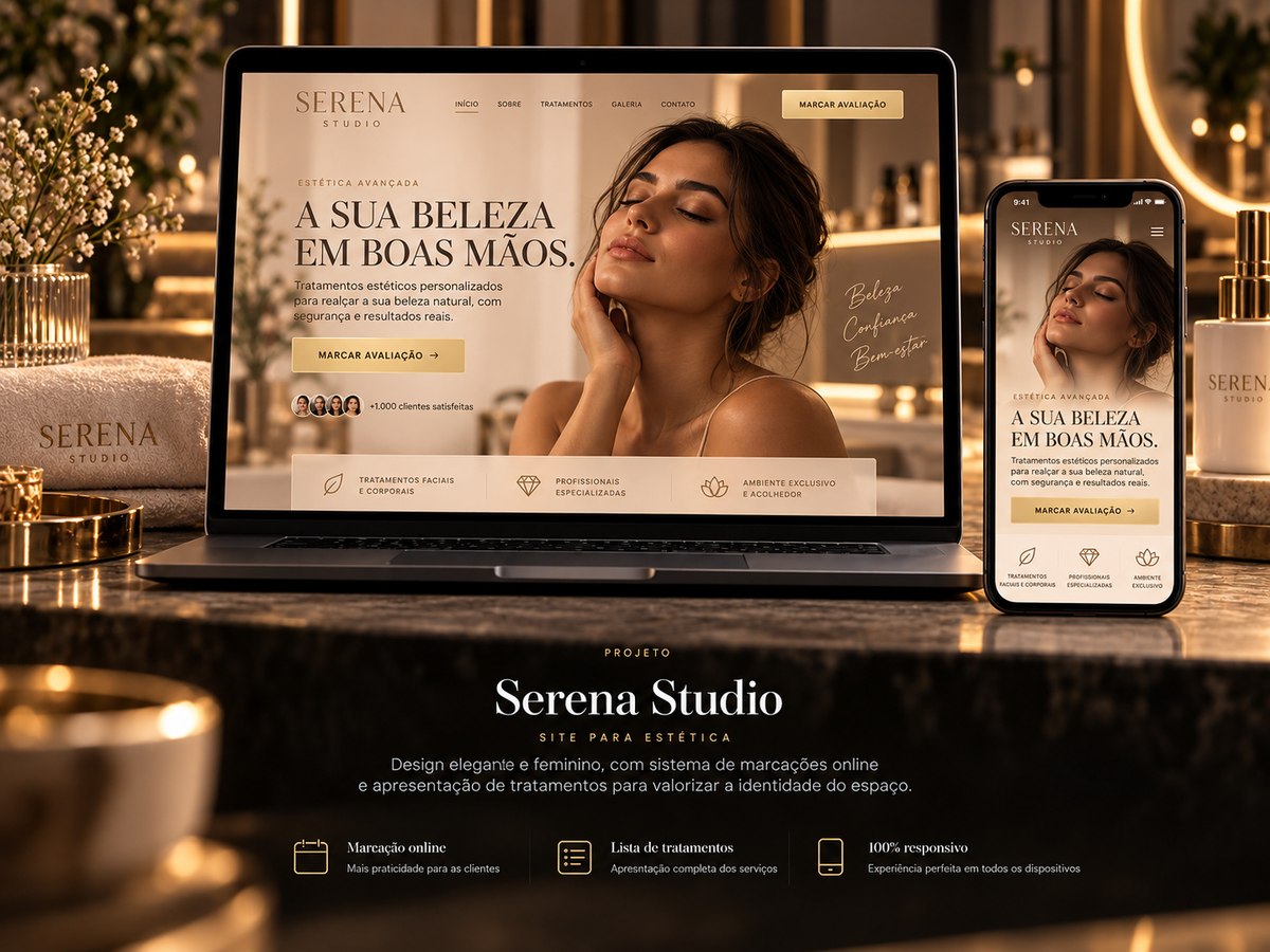 Serena Studio - exemplo de website criado pela Vendera