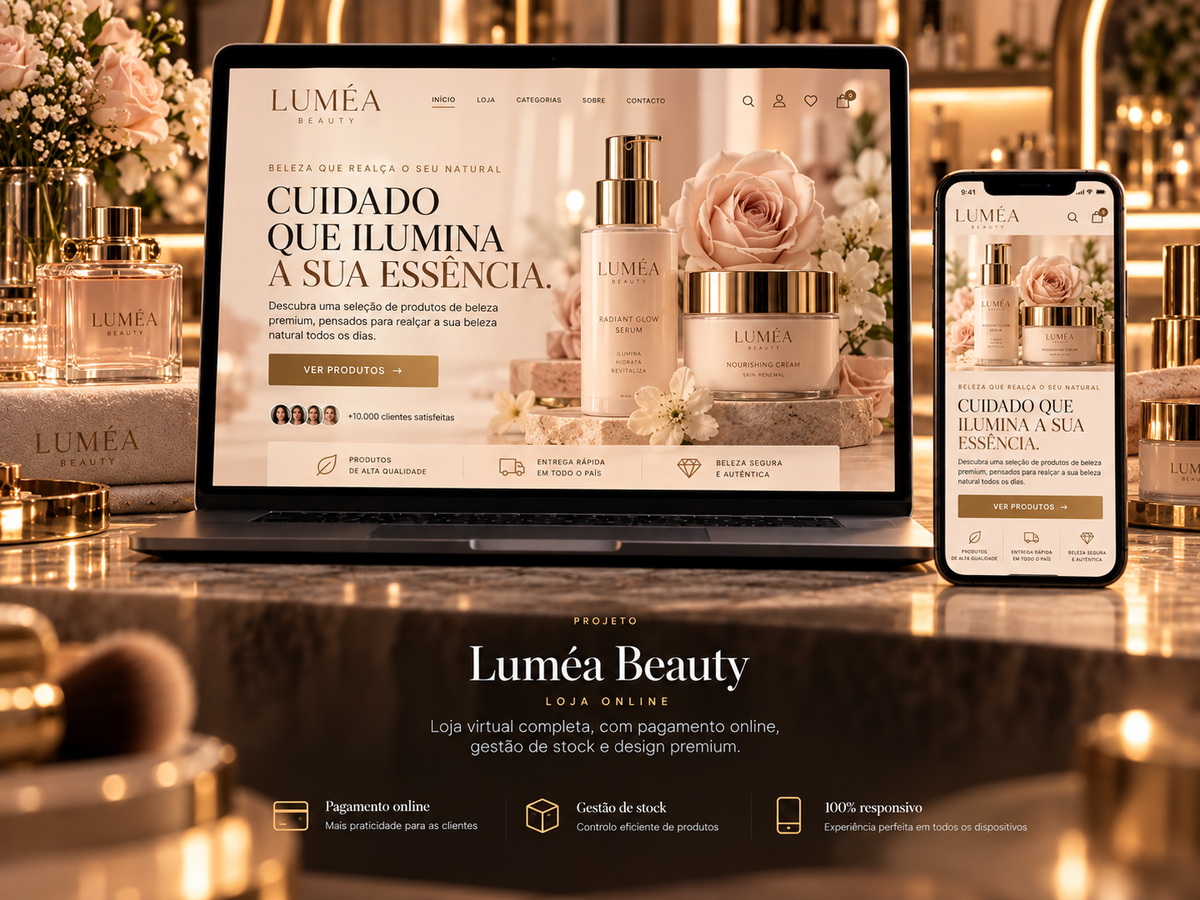 Lumea Beauty - exemplo de website criado pela Vendera