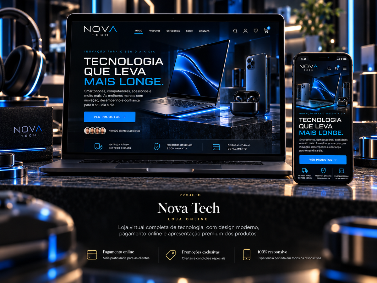 Nova Tech - exemplo de website criado pela Vendera